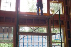 New construction- Palladium Window Installation with Scaffolding.