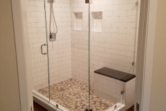 Custom Frameless Shower Door with Inline Panel & Return - Fairfax