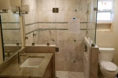 Custom Frameless Shower with Inline Panel and Return - Alexandria