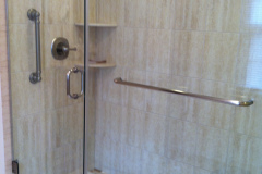 Frameless Door and Panel with through-glass towel bar - Fredericksburg, VA