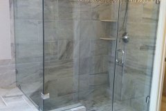Frameless Shower Door, with Inline Panel and Return - Gainesville, VA